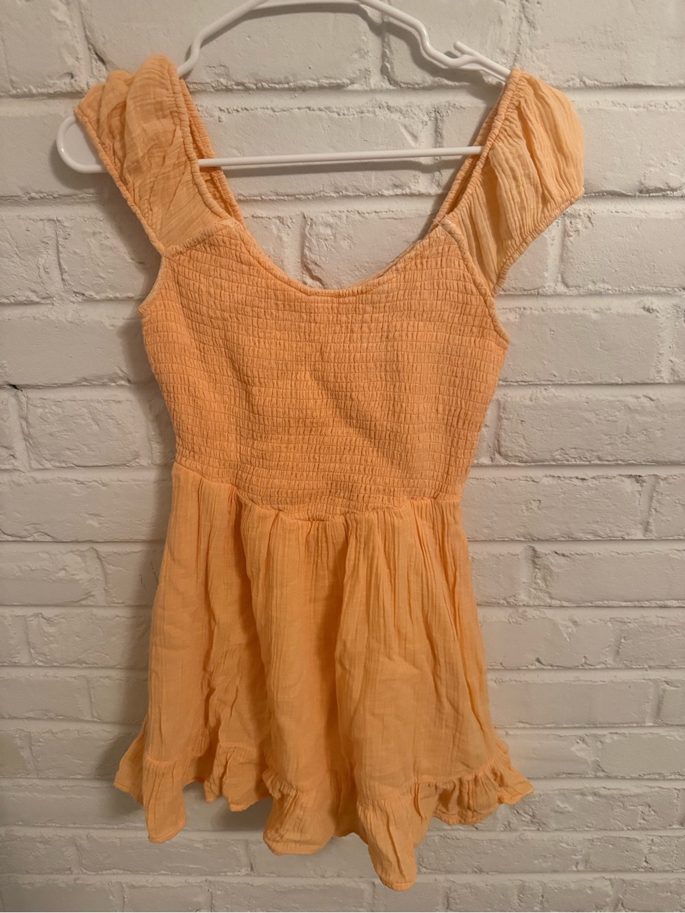 American Eagle Outfitters Peach Smocked Mini Dress